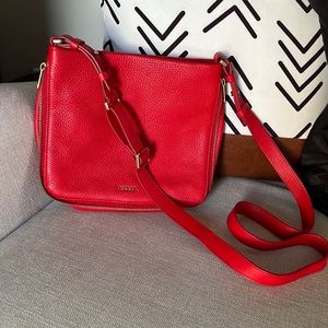 Red fossil crossbody